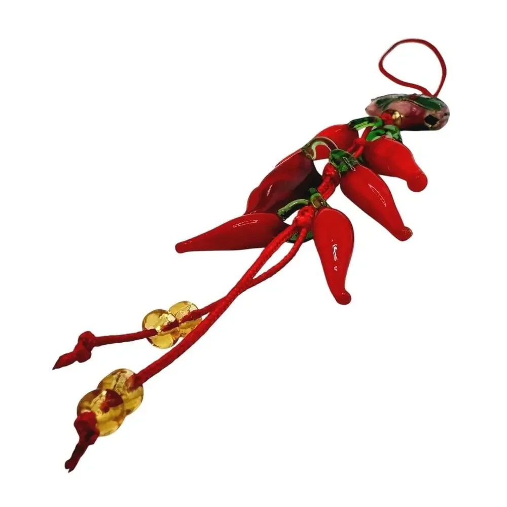 Cell Phone Charm Glass Chili Peppers Cloisonne Elephant Luck Vitality Protection